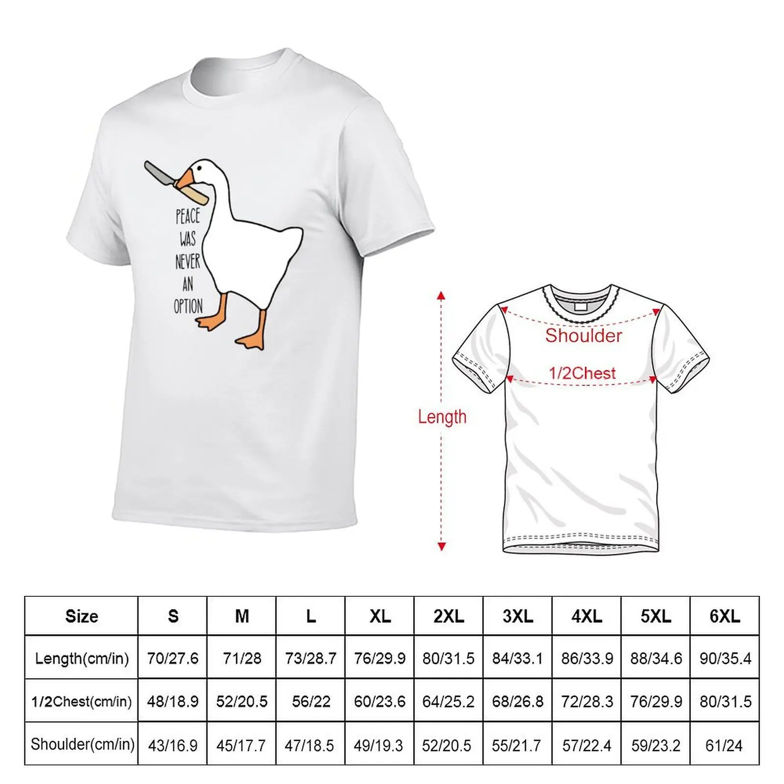 Peace was never an option - Funny untitled goose game T-Shirt Basic Casual Wear Short Sleeve Top