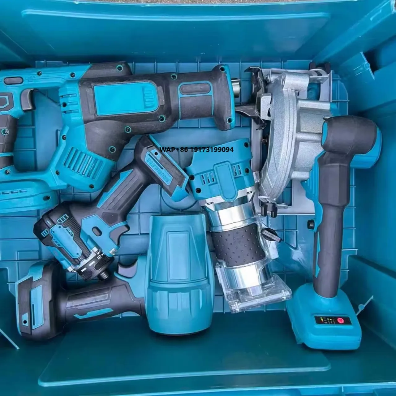 

13-Piece 21V Lithium-Ion OEM Power Tool Combo Kit Angle Grinder Electric Shears Wrench Drill Hammer Drill Reciprocating Saw