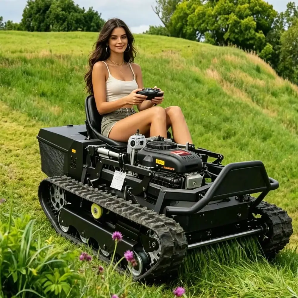 

Customized Slim Crawler Lawn Mower Low Gravity Remote Control Anti Rollover Climbing Weeder Safe Working