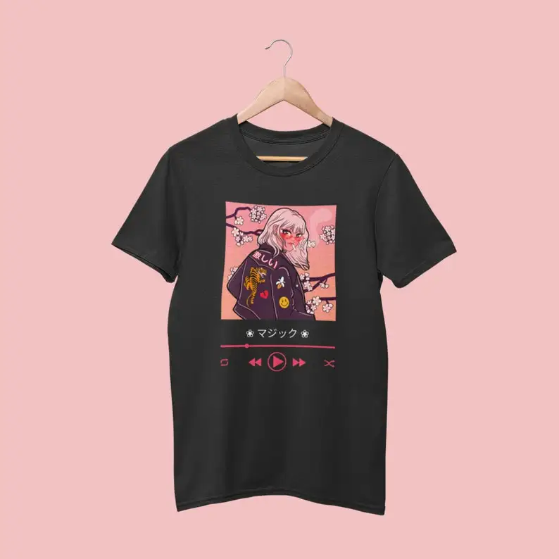 Anime Girl T-shirt, Sad Girls, Edgy Clothing,Anime Aesthetic, Kawaii Clothing, Pastel Goth, Harajuku  t shirt