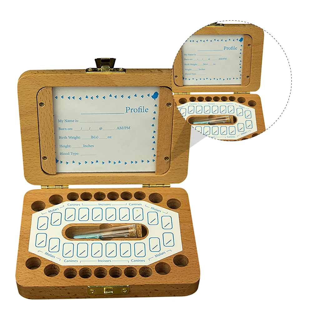 

Baby Teeth Storage Box Kids Keepsake Deciduous Tooth Holder Smooth Corners Exquisite Stickers Photos Newborn