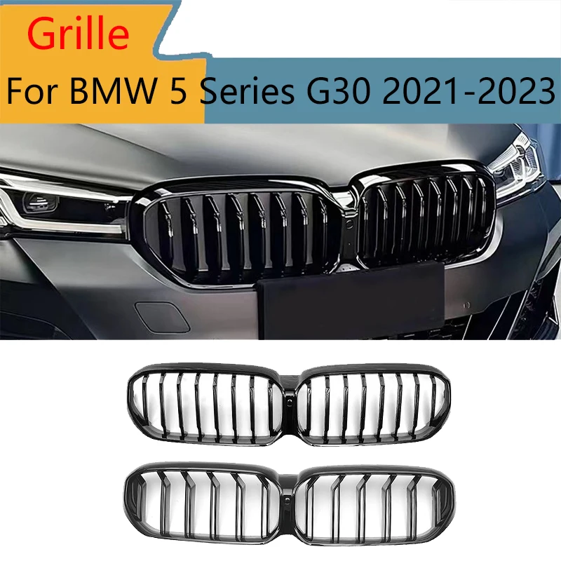 

Car Bumper Grill Decorative Strip Body Kit for BMW 5 Series G30 2021-2023 Front Bumper Grille Cover Trim Exterior Accessories