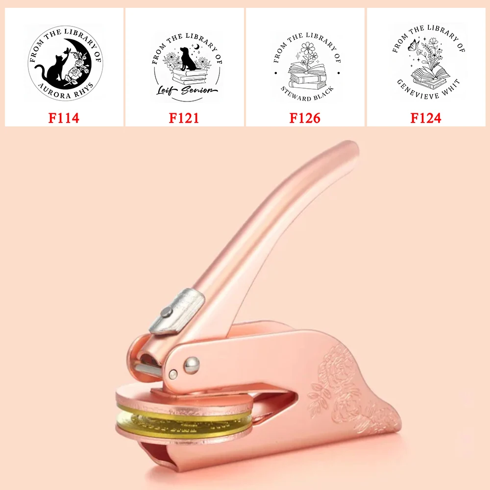 LOGO Custom Embosser Personalized Embossed Stamp with Own Design Name Wedding Library Book Private Seals for DIY Gift Package
