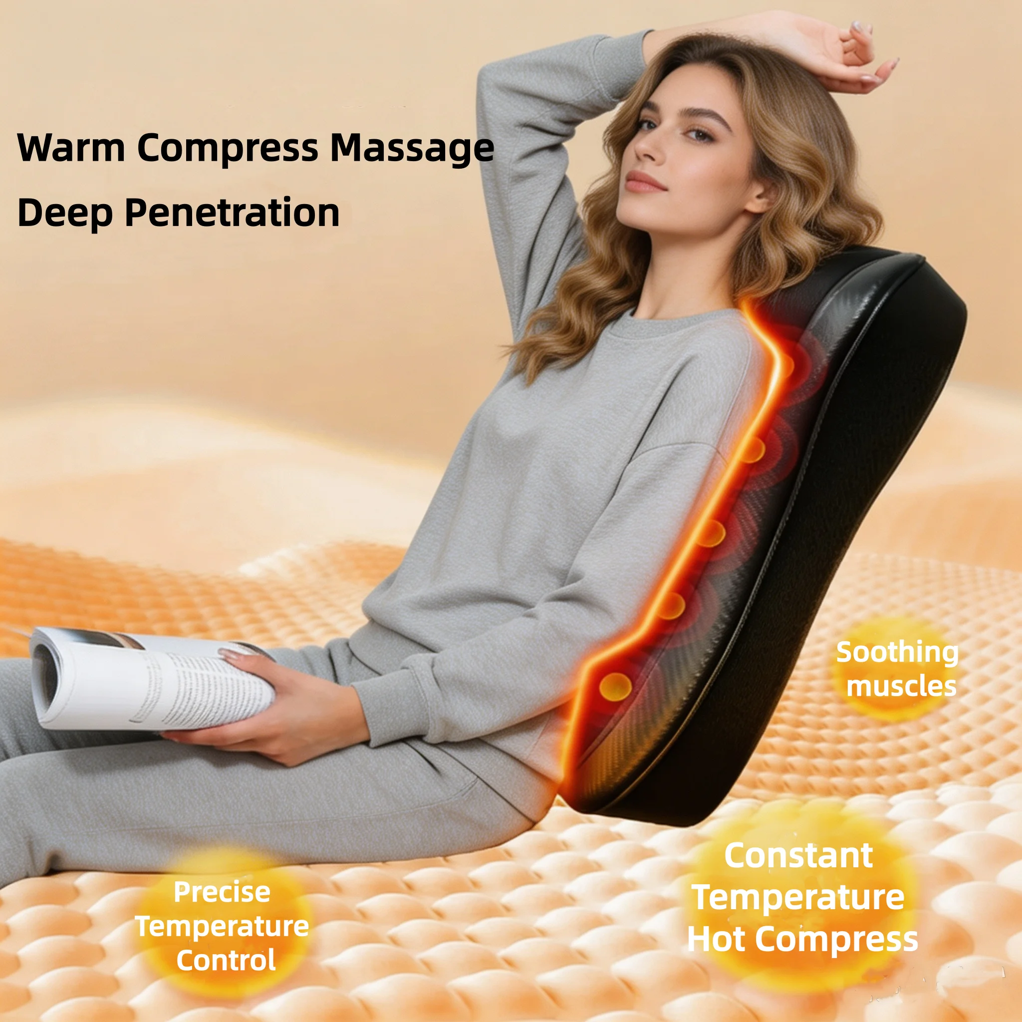 Multifunctional Electric Massage Cushion Neck Shoulder Waist Back Remote Control Deep Kneading Shiatsu Heat Fatigue Relieve Gift
