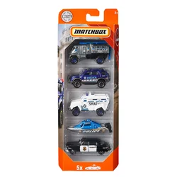 Matchbox Moving Parts FWX27 Police car theme five-pack Die-cast Collection Model Toy Car