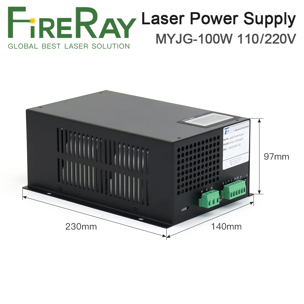 FireRay MYJG-100W 80-100W CO2 Laser Power Supply Category for CO2 Laser Engraving and Cutting Machine