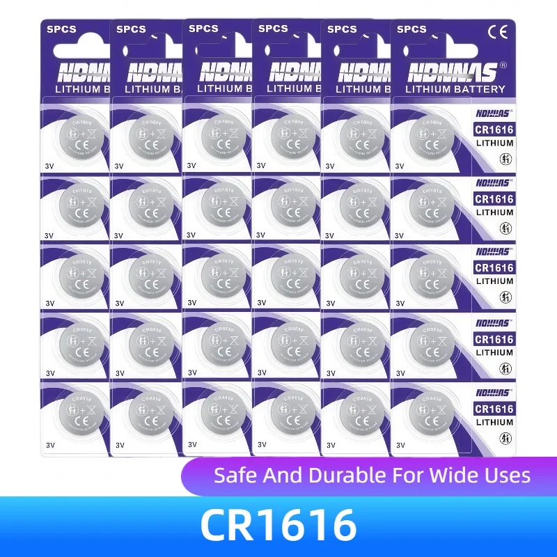 CR1616 3V Lithium Coin Cell High Capacity Long Lasting Battery DL1616 BR1616 LM1616 For Watch Car Key Small Devices 2-50Pcs