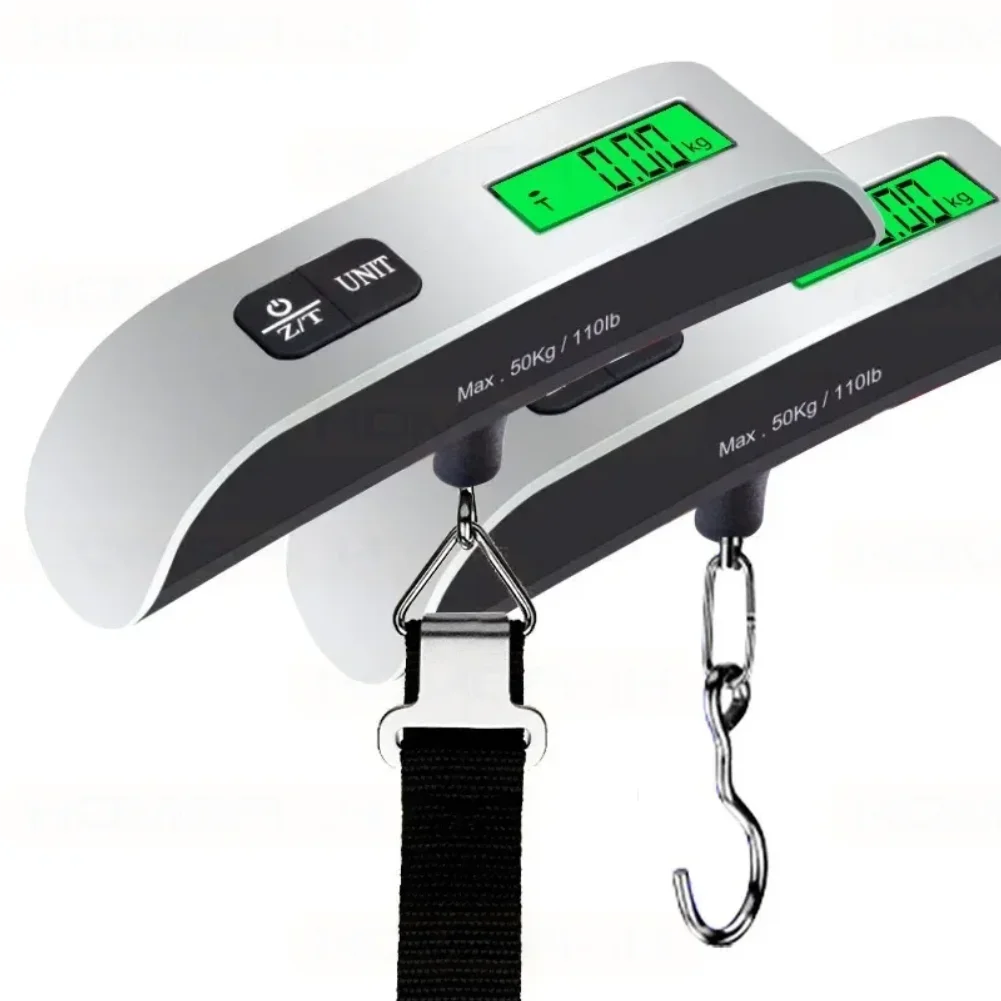 

50kg Portable Hanging Scale Electronic Hand Luggage Scale Digital Display Suitcase 110lb Travel Baggage Bag Weighing Tools