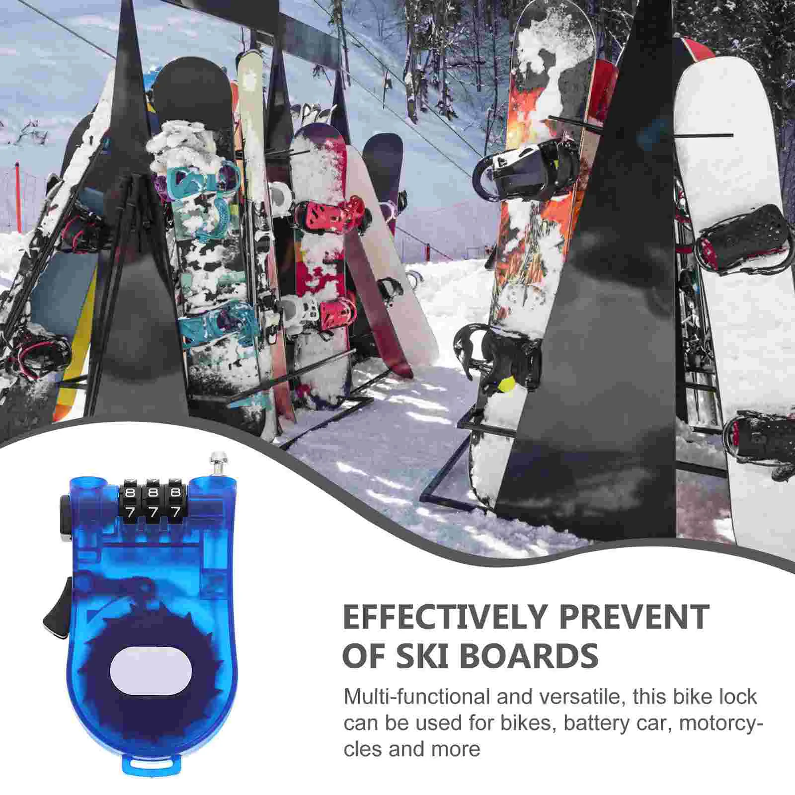 Anti-theft Combination Lock Bike Security Snowboard Ski Plastic Mountain Safety Locks Child Bicycle