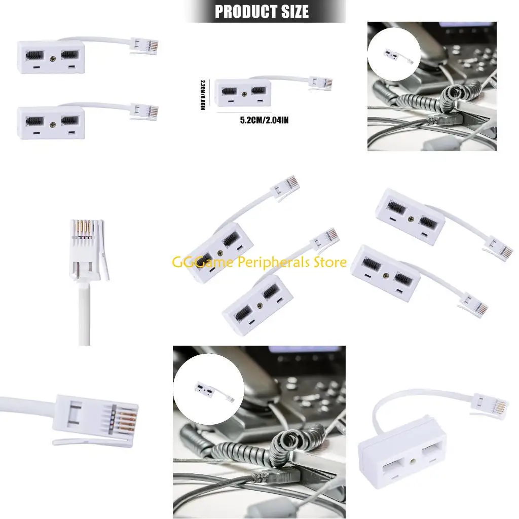 U55B Office Home Telephone Splitter Adapters 2 Units Fast Speed Coppers Cores Claritys