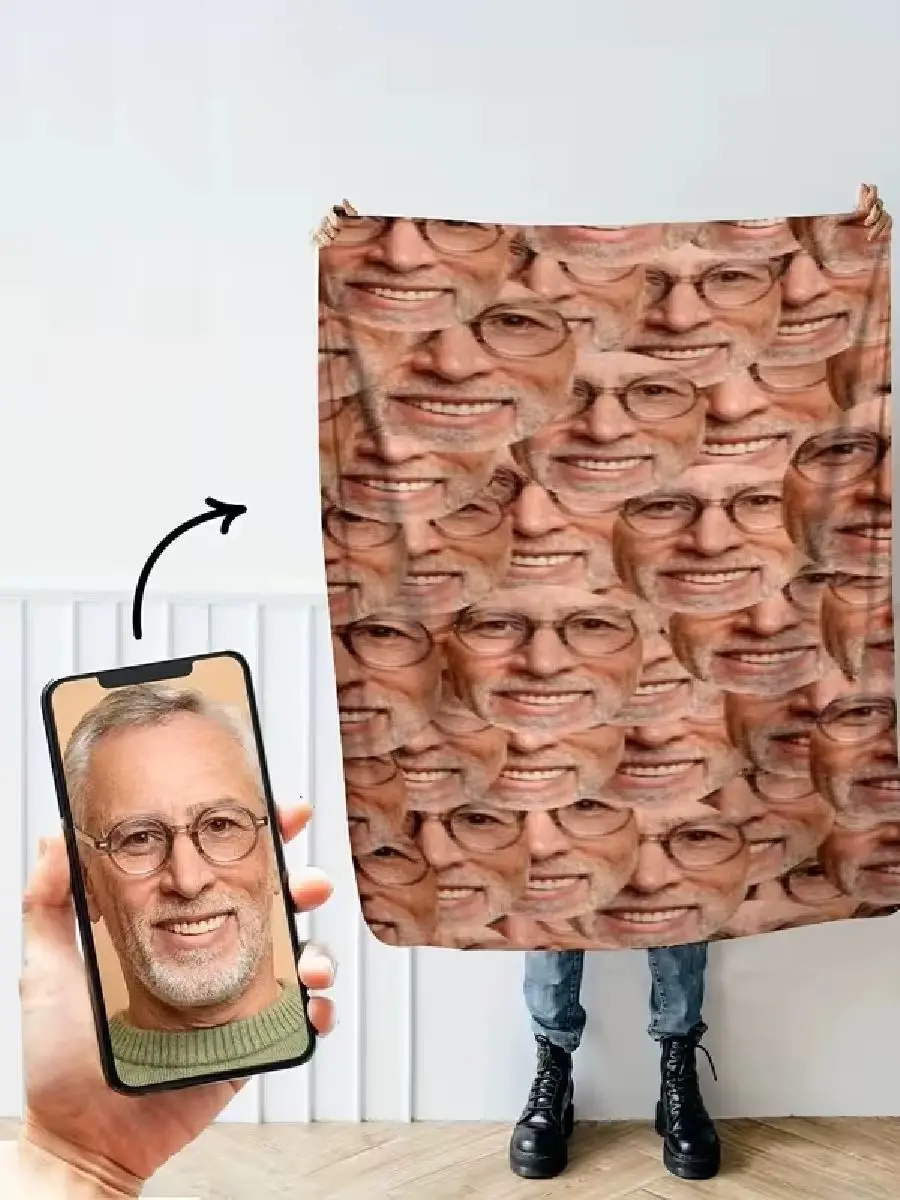 1Pc Custom Personalized Blanket Upload Photo DIY Flannel Blanket - Warm Photo Blanket Soft and Cozy Suitable for Sofa, Bed, Office, Car and Outdoor Travel - Halloween, Thanksgiving, Birthday, Wedding,