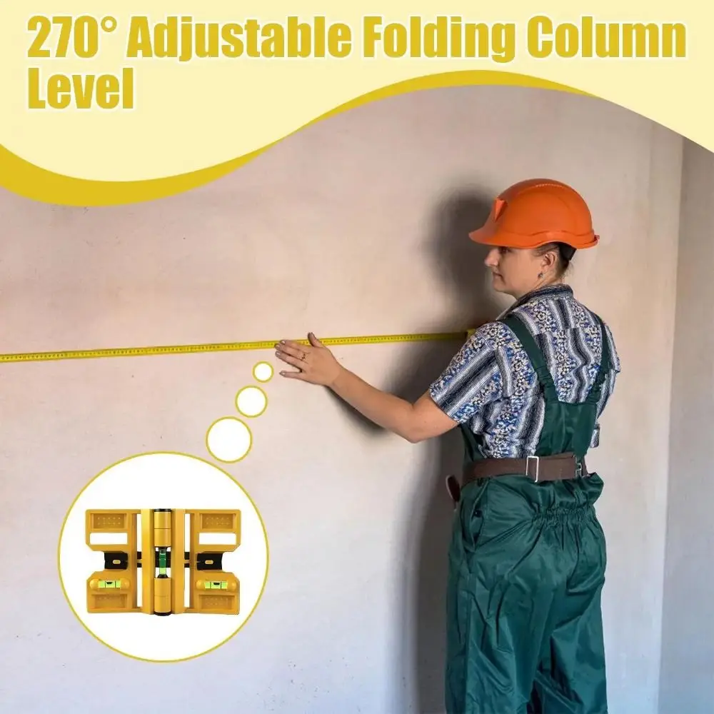 

Folding Spirit Level Meter Multi-functional Professional Post Leveler Tool Magnetic Adjustable 270 Degree Adjustable Angle Gauge