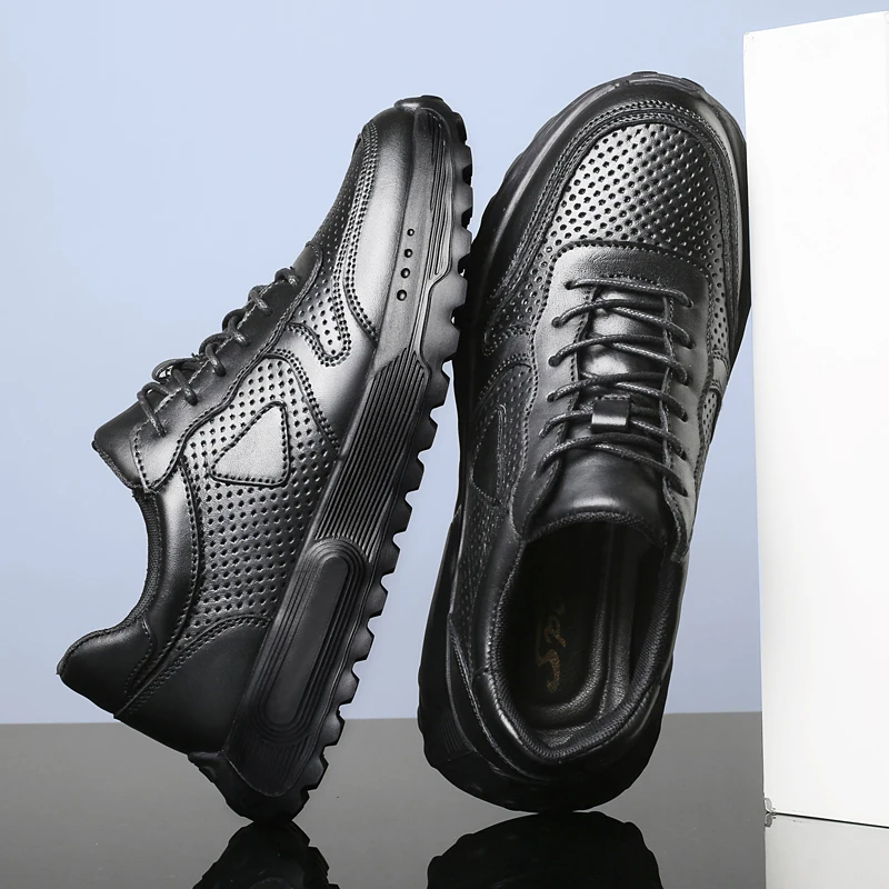 

Мужские дышащие кроссовки с перфорацией, сетчатый верх, обувь для активного отдыха, универсальные низкие повседневные кроссовки