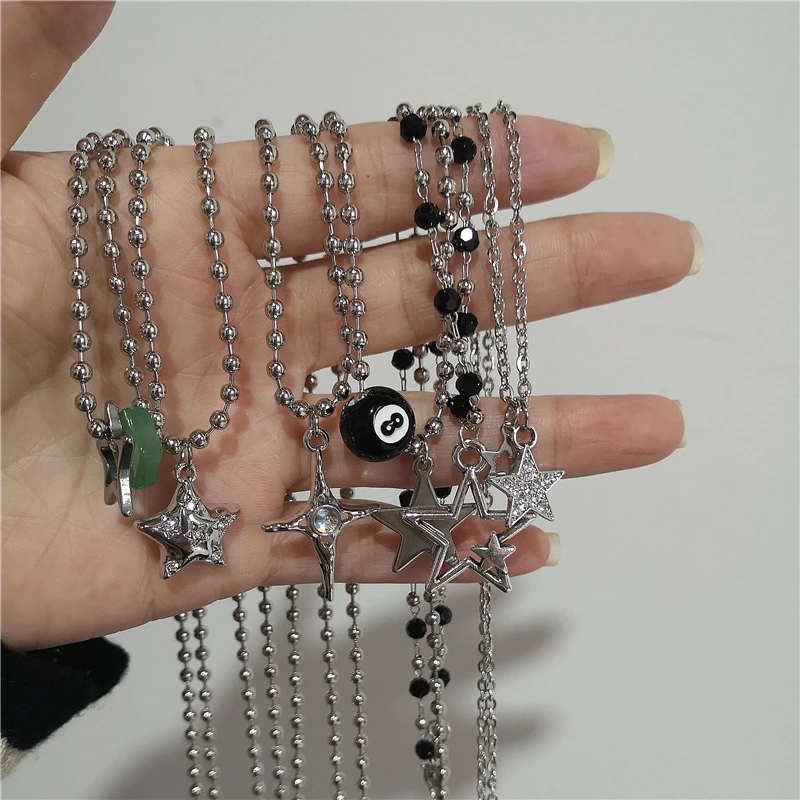 CIVARIZE 5連ネックレス 十字架 Y2Kグランジ お兄系 gunda Y2K グランジ パンク 十字架 ネックレス グランジ クロスネックレス