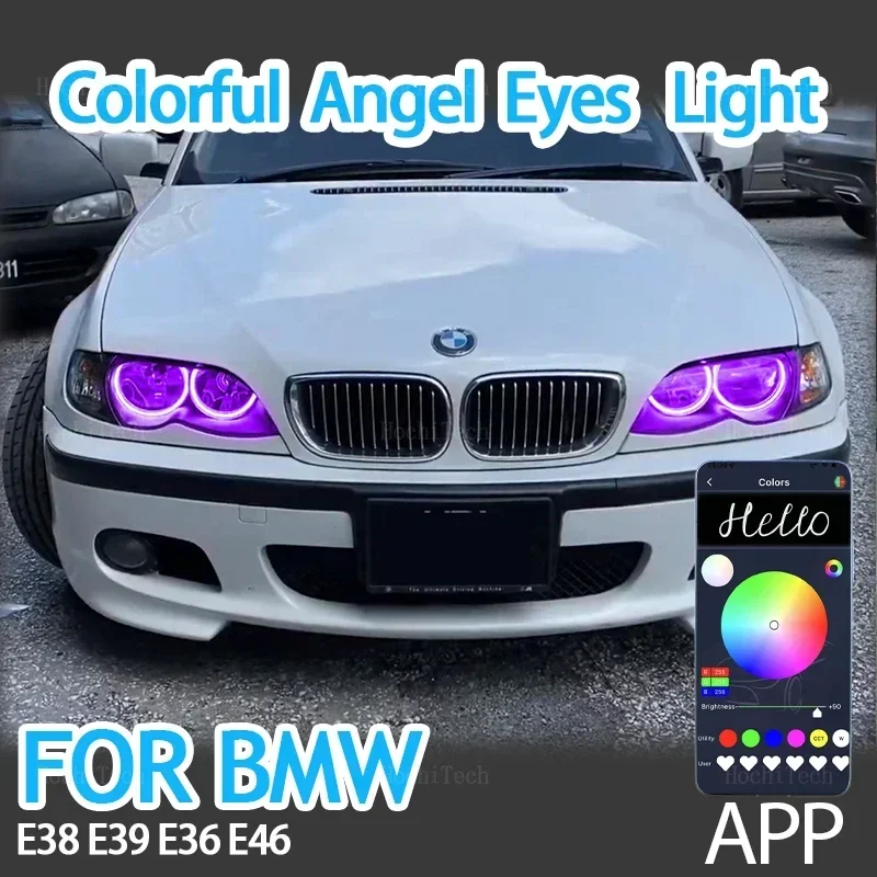 LED Light RGB multi colors APP Remote Control Ring Angel Eyes for BMW 3 5 7 Series E36 E46 E39 E38 728i 740d 325i 328i 740i 730d