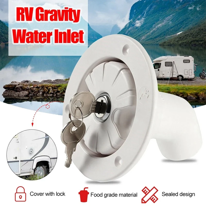 RV Gravity Water Filling Port Cover Drain Water Tank Cover For RV Camping Trailer Motorhome