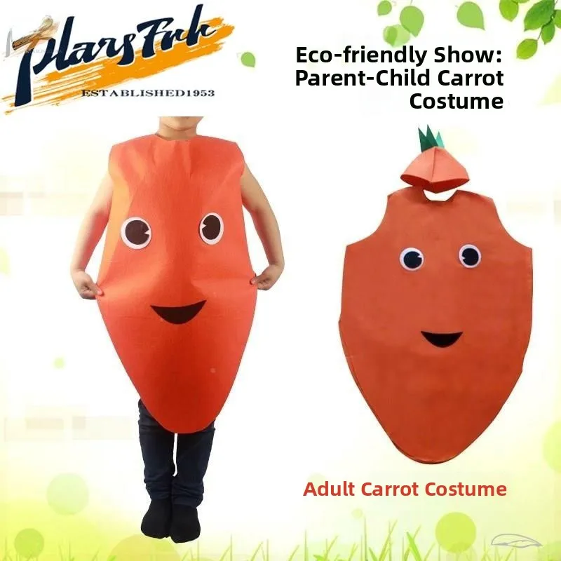 

Экологичный Костюм Морковки Ручной Работы для Детей и Взрослых: Наряд для Выступлений, Модных Показов и Национальных Сценических Выступлений