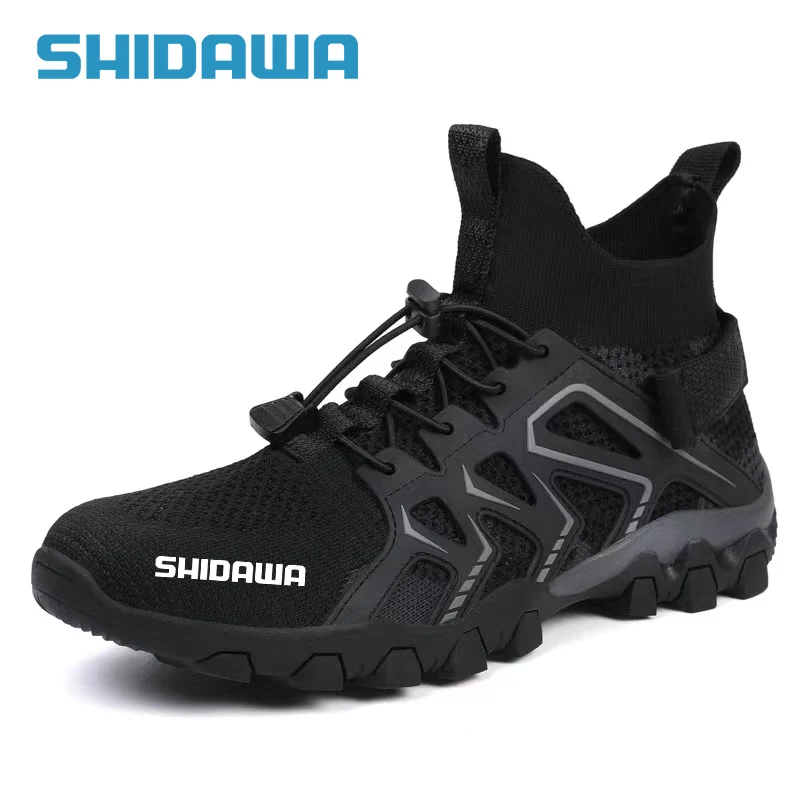 2023 New Men Fishing Shoes Outdoor Hiking Camping Shoes Elastic Breathable Non-slip Sneakers Quick-drying Wading Upstream Shoes