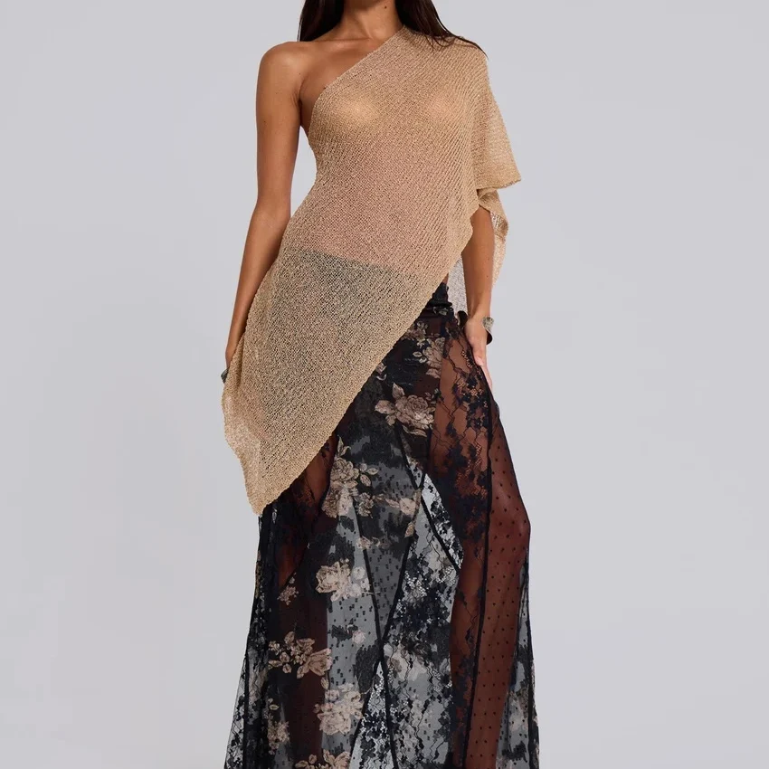 

Jaded London Knitted Cape oulder Wrap Multi-Way Sle Commute Faion Loose Fit Long Sve V-Ne Pure Color Single Piece