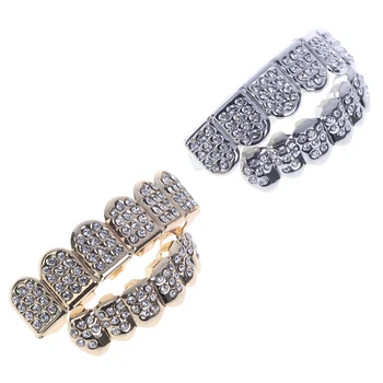 1Pcs/1ชุดแฟชั่นทอง/เงินฟันด้านบนด้านล่างผู้ชายผู้หญิงเครื่องประดับเพชร Stylish และหรูหราของขวัญ