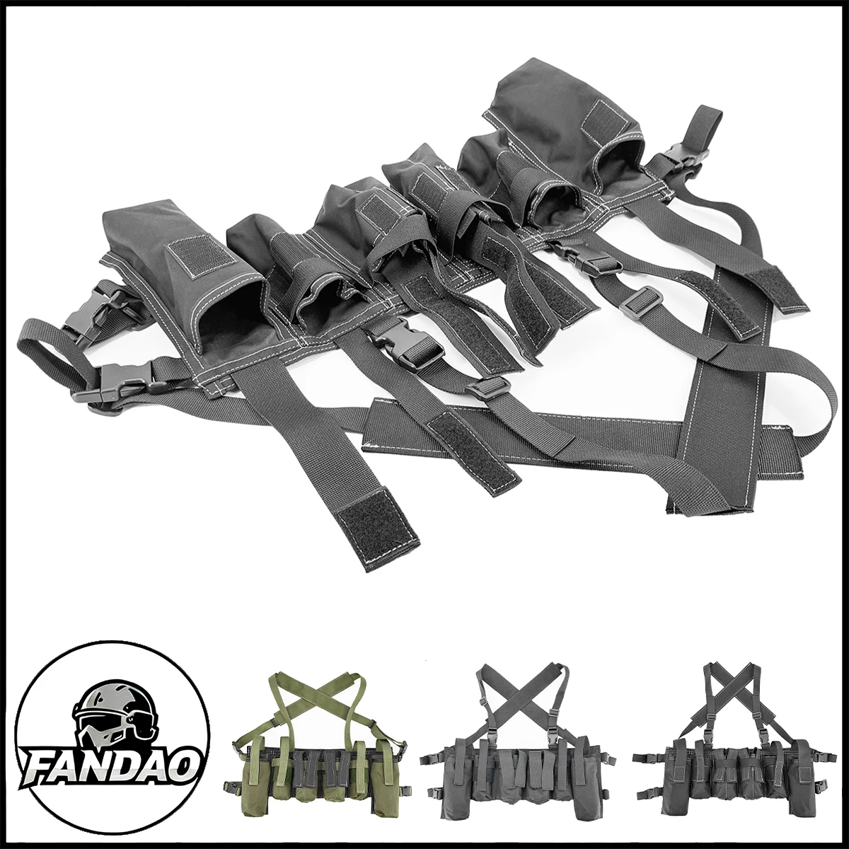 

Tactical Chest Rig with 5.56/7.62 Pistol Magazine Pouch Utility Paintball Airsoft Vest for Outdoor Hunting Shooting Equipment