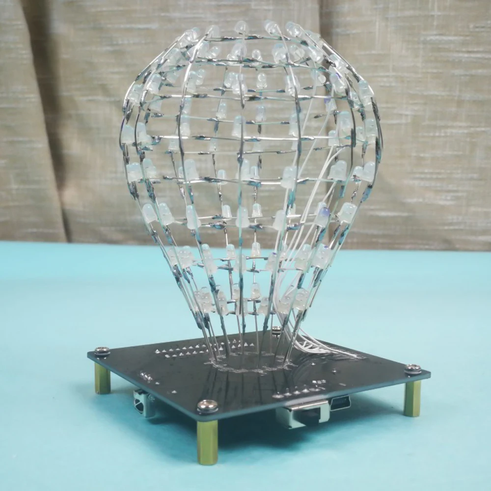 DIY Round Fruit Cube Electronic Kit Colorful LED Spectrum SCM Creative Welding Practice DIY Kit Electronic 5V