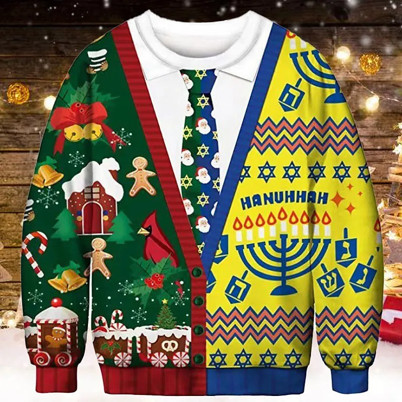 Men's Graphic Prints Gingerbread Bells Sweatshirts Sweatshirt Pullover Long Sleeve Crew Neck Daily Classic Casual 3D Print 2025