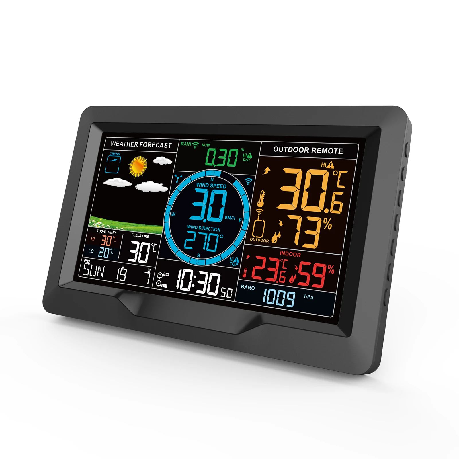 FJ3390A Multifunctional Professional Weather Station Temperature, Humidity, Wind Speed and Rainfall Detection Weather Forecast C
