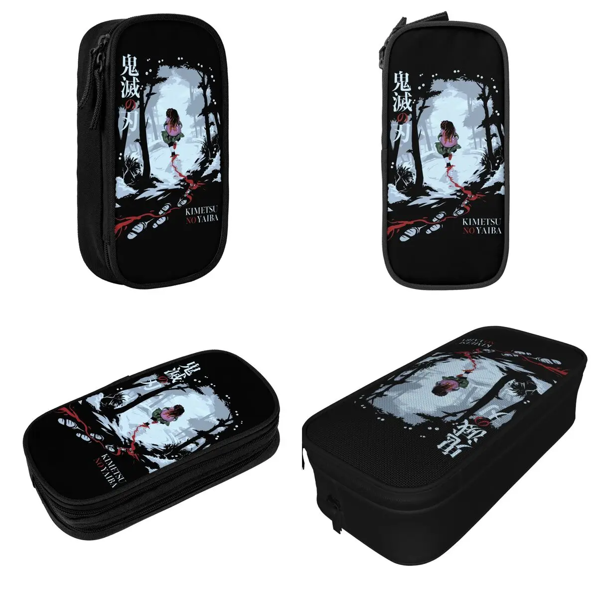 Pencil Case Fun Demon Slayer Anime Demon Blade Pen Box Pencil Bags Student Big Capacity Zipper Pencilcases