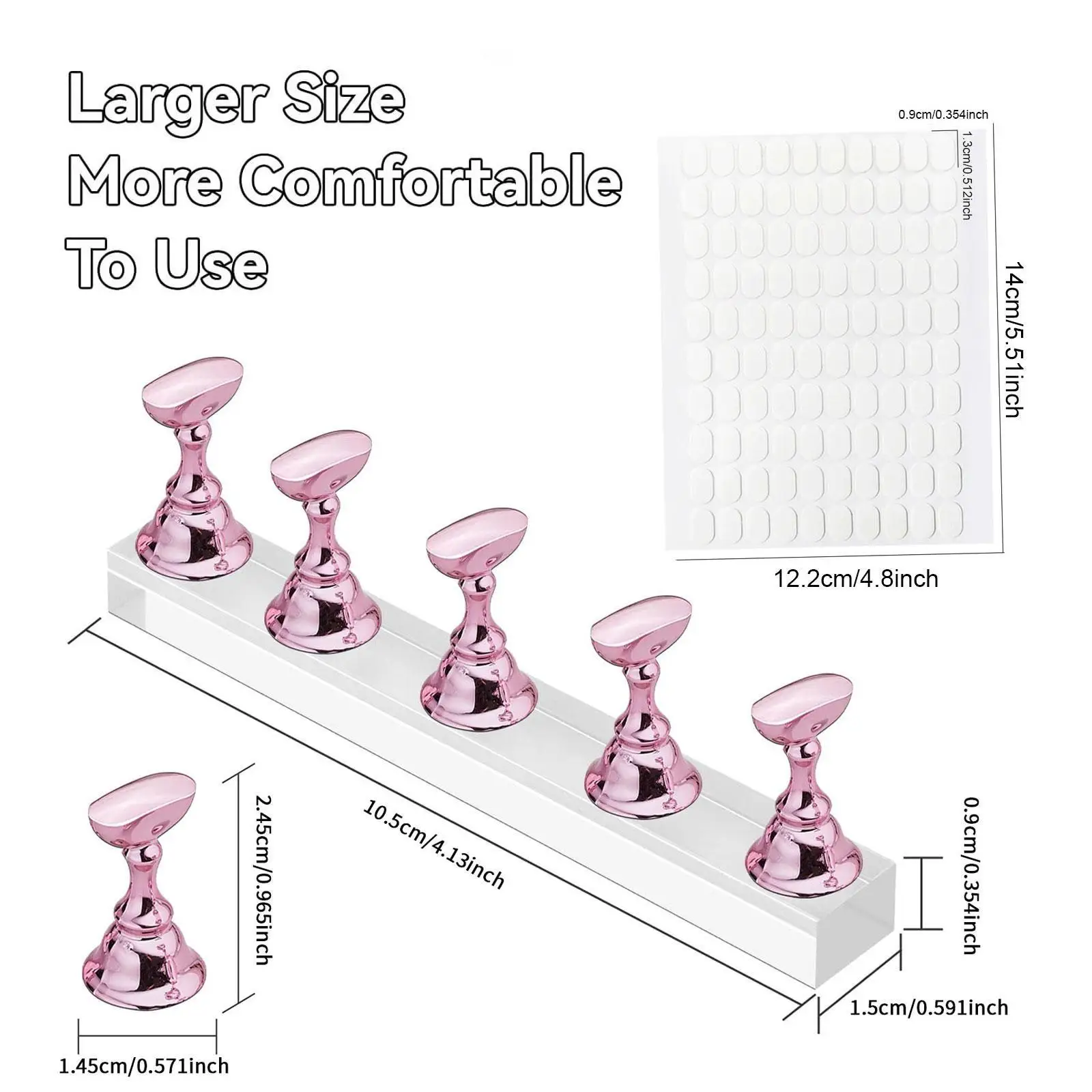2er-Set Nagelständer mit 100 Stück doppelseitigem Klebeband, Press-on-Nagelständer zum Malen, Nagelkunst-Display, Zubehör für den Heim-DIY-Salon – Detail 4