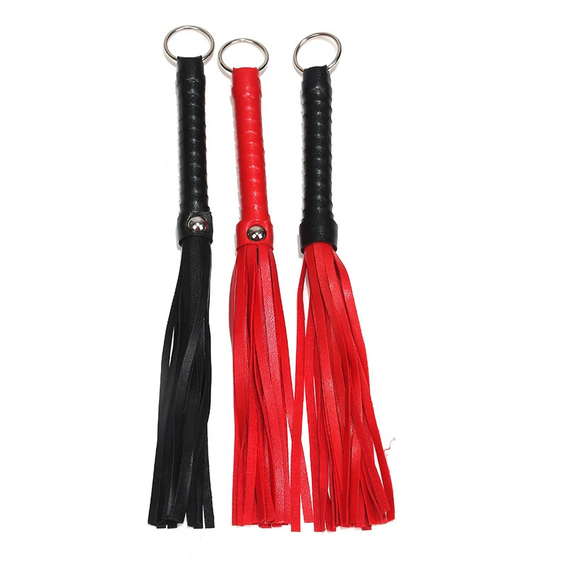 High Quality Pu Leather Pimp Whip Racing Riding Crop Party Flogger Hand Cuffs Queen Black Horse Riding Whip