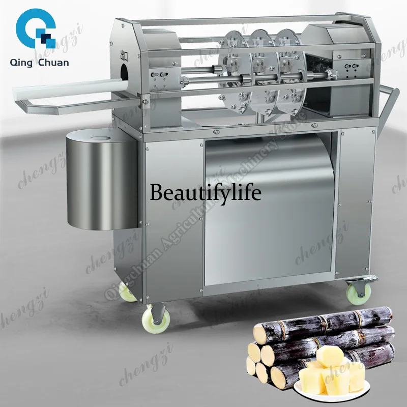 81  Sugarcane Machine Commercial Stainless 30mm-58mm Diameter 500W Electric Sugar Cane Skin Peeler Machine