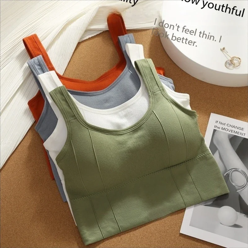 حمالة صدر رياضية مضادة للعرق للياقة البدنية للنساء حمالة صدر لليوجا بدون خياطة مقاومة للصدمات حمالة صدر رياضية للتمرين في صالة الألعاب الرياضية