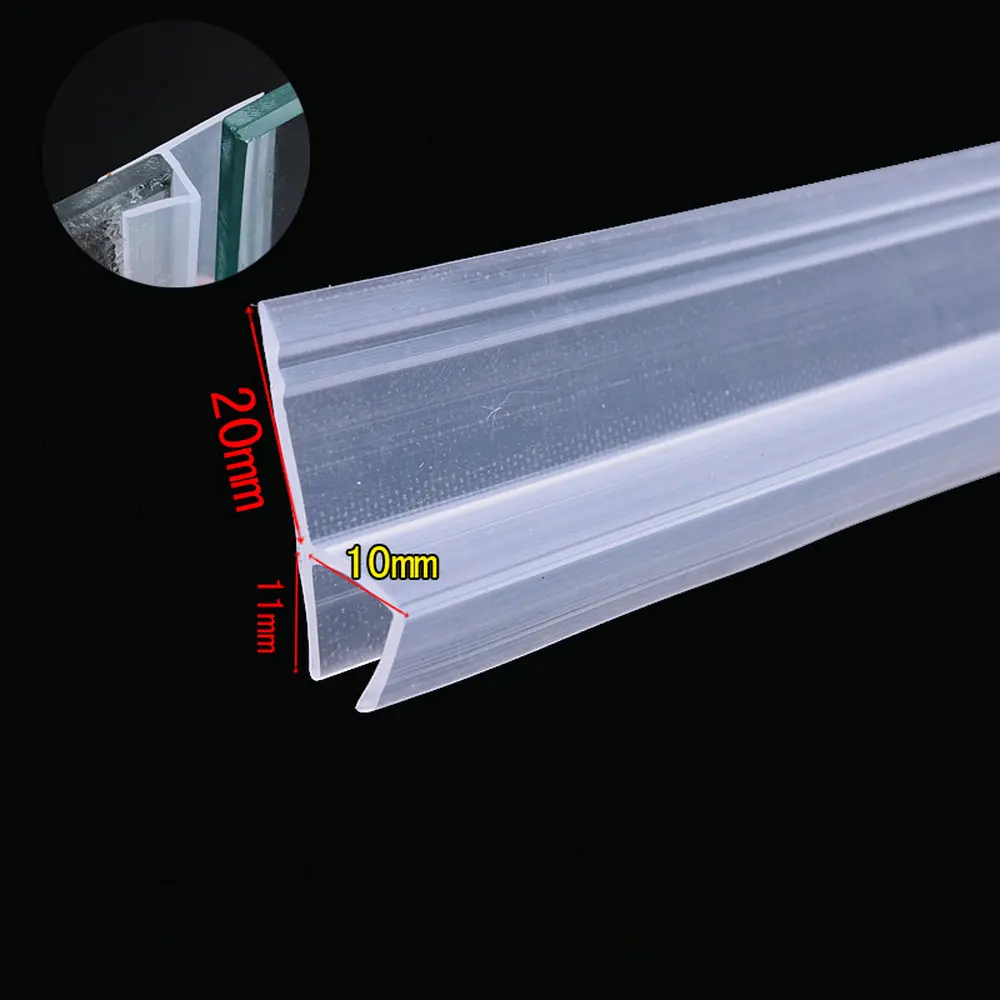 Shower Stall Seals Frameless Glass Door Sash Window Sealing Strips Weatherstripping Draft Stopper Silicone Rubber Transparent