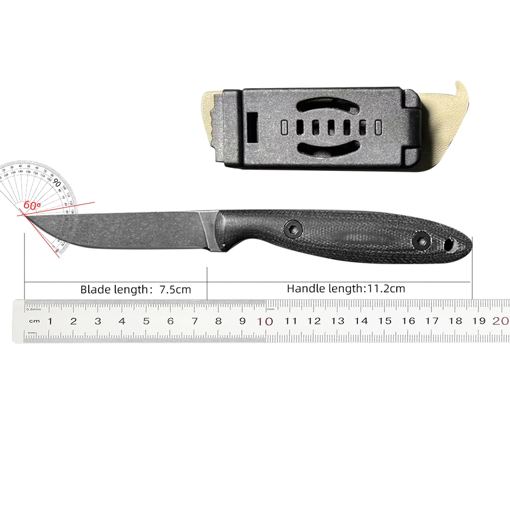 ESEE Stonewashed DC53 الصلب شفرة مثبتة الدفاع عن النفس في الهواء الطلق التكتيكية سكين صيد EDC التكتيكية العسكرية والعتاد مع غمد كيديكس