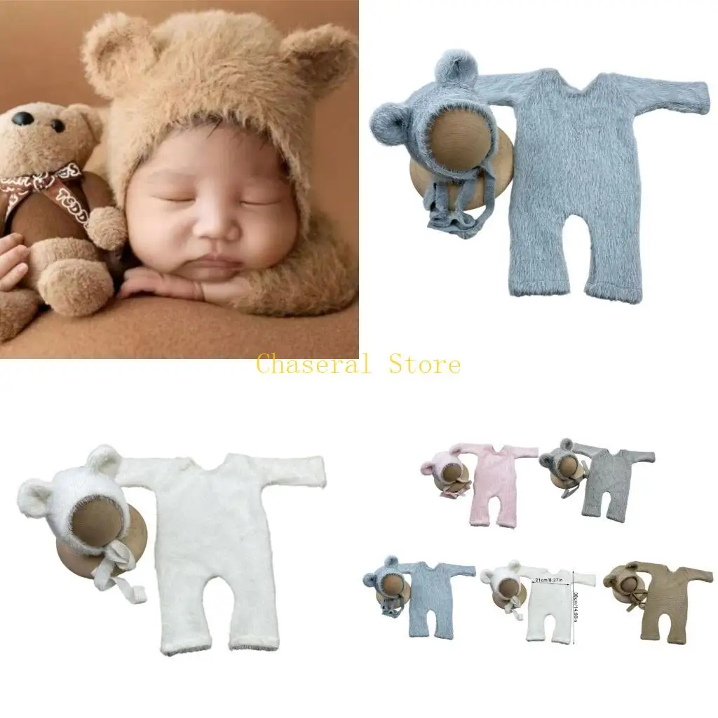 

E7CE наряд в форме медведя и шляпа реквизит для фотосъемки костюм одежда для младенцев