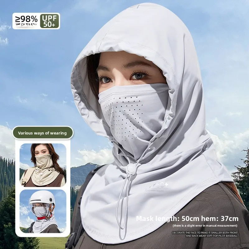 Summer 2026 Outdoor Full Face Cover Sunscreen Mask Mask Riding Anti-UV Shading and Breathable Integrated Mask