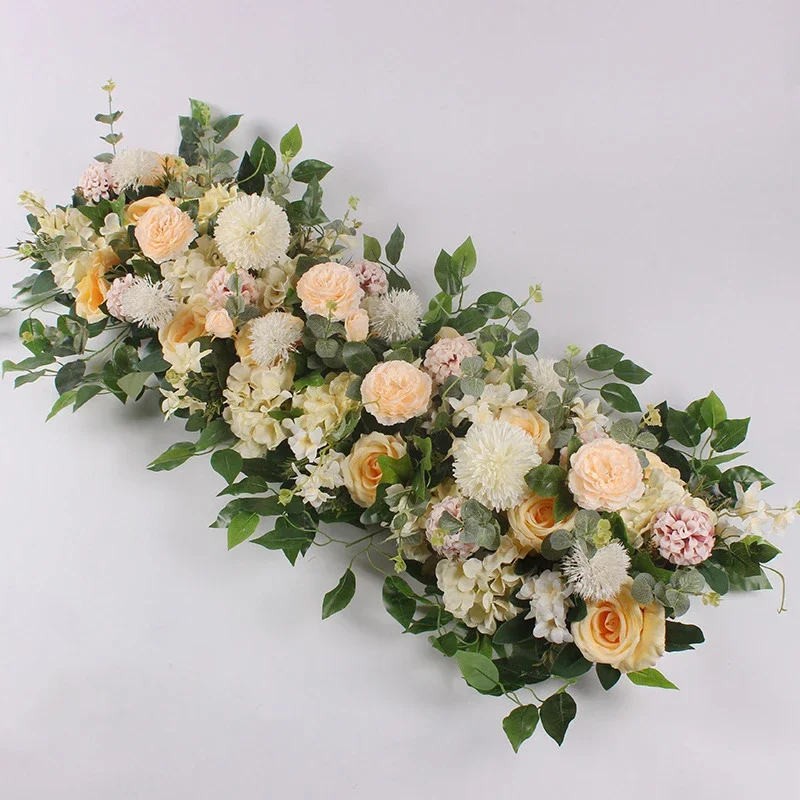 50/100cm Artificial Flower Row Arrangement Wedding Arch Decoration Flower Runner Party Scene Decor Road Leading Floral Wall image 3