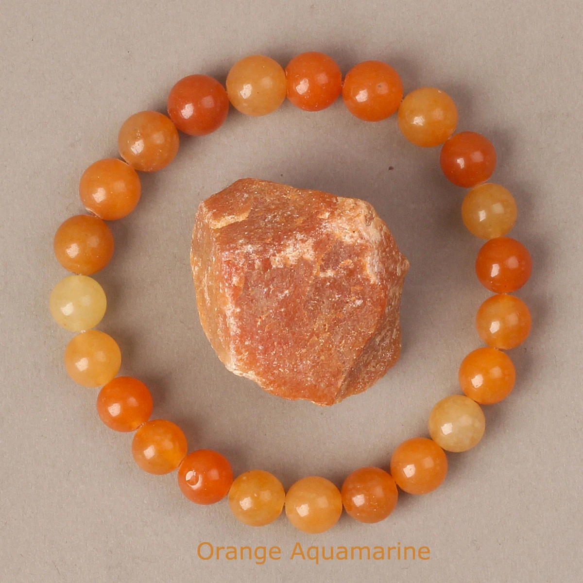 Braccialetto con acquamarina arancione in pietra naturale da 6/8MM per le donne per lenire le emozioni equilibrio spirituale bracciali da uomo nuovi