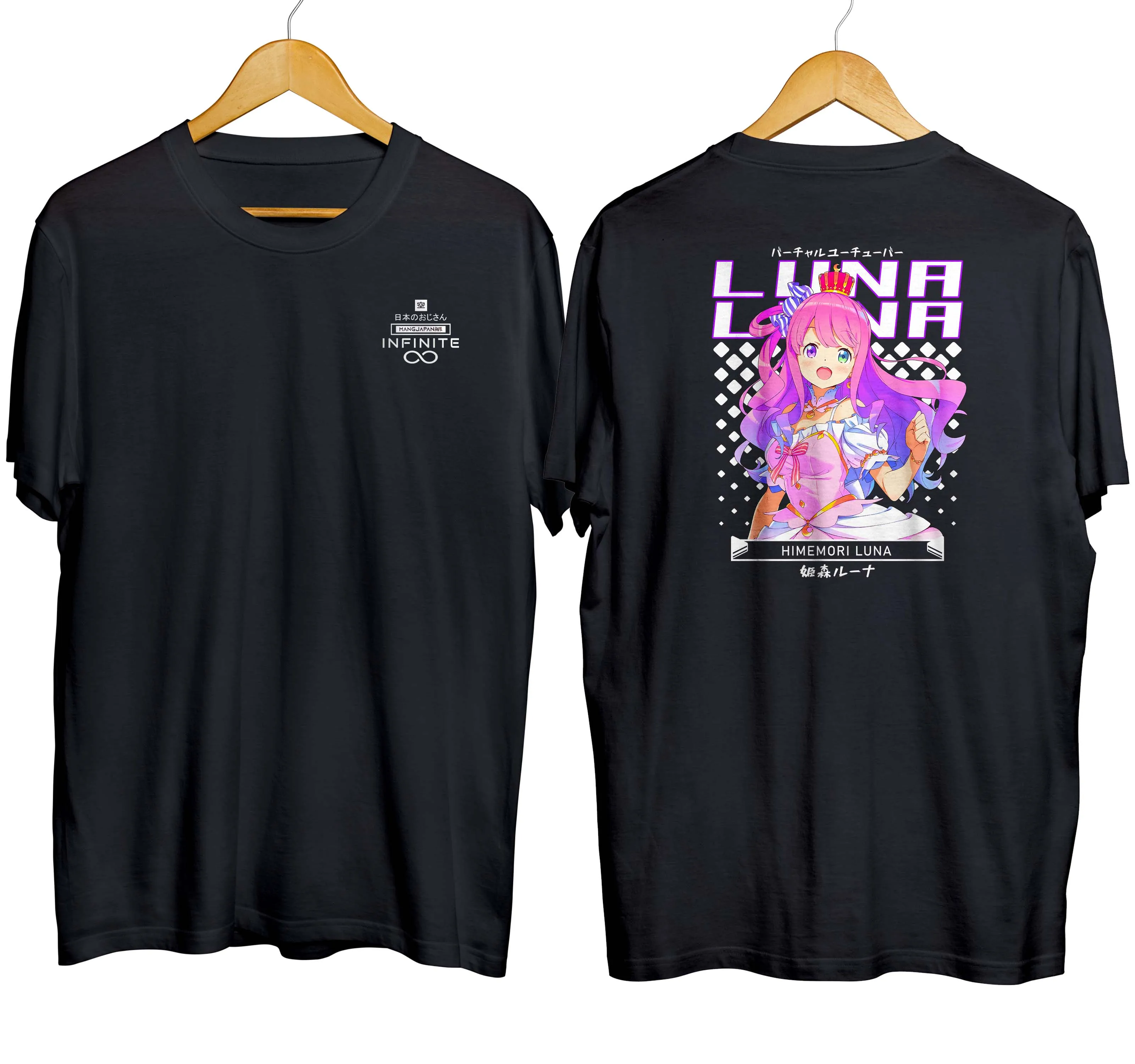 T-shirt distroanime vtuber HIMEMORI LUNA - HOLOLIVE JPN 100% cotton combed 30s