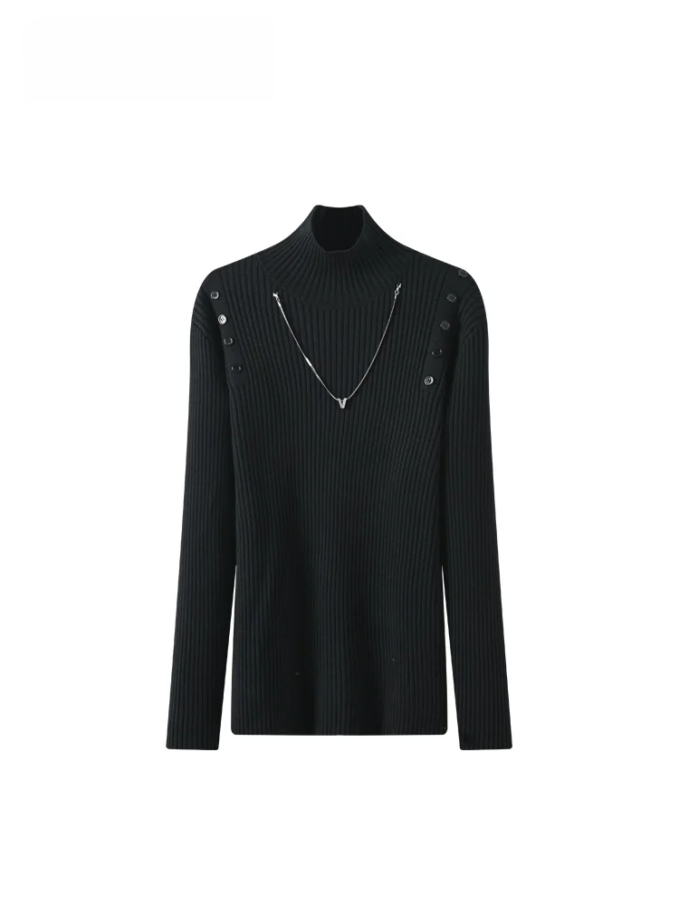 

plus Size High Ne Long Sve Knitwear Women's Autumn Winter New Sle Plump Sister Ele Slimming Age Reduction Inner Wear