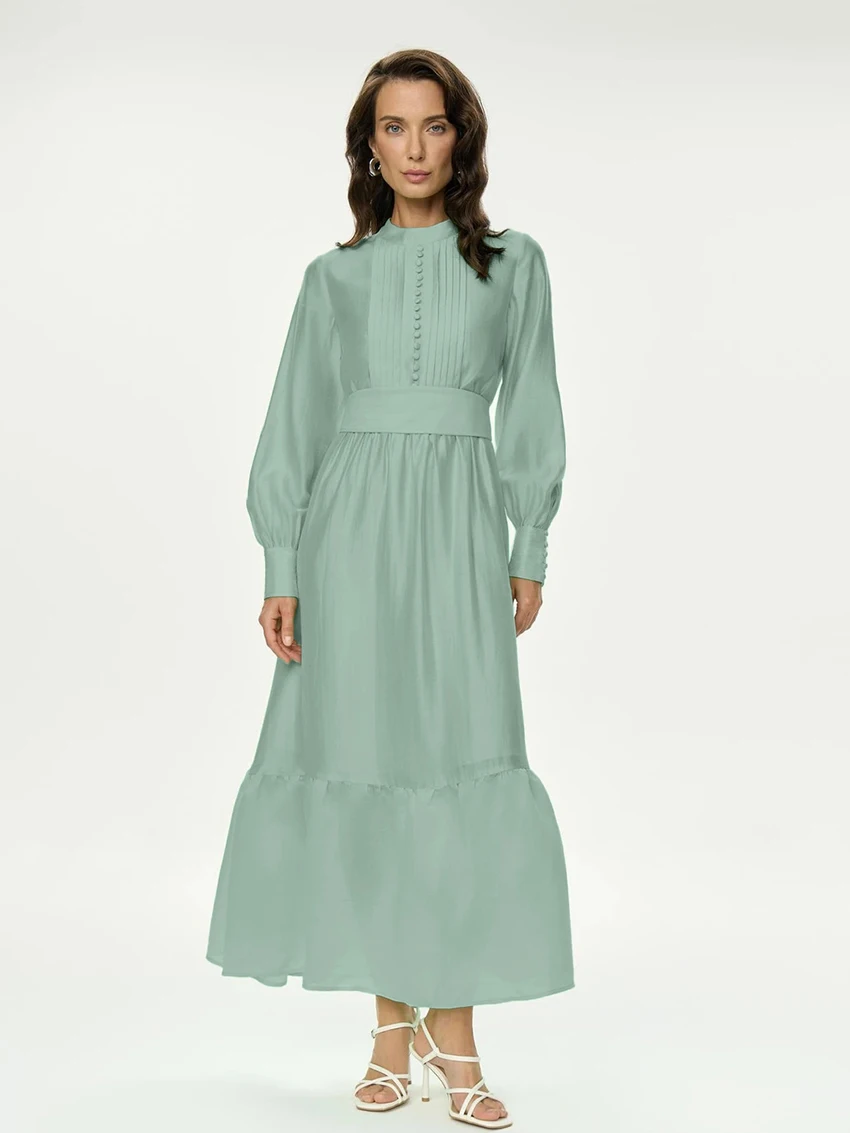 

Martahqiqi зимняя женская пижама с длинными рукавами, ночная рубашка на шнуровке, ночная рубашка с круглым вырезом, платье до щиколотки, повседневная женская ночная рубашка