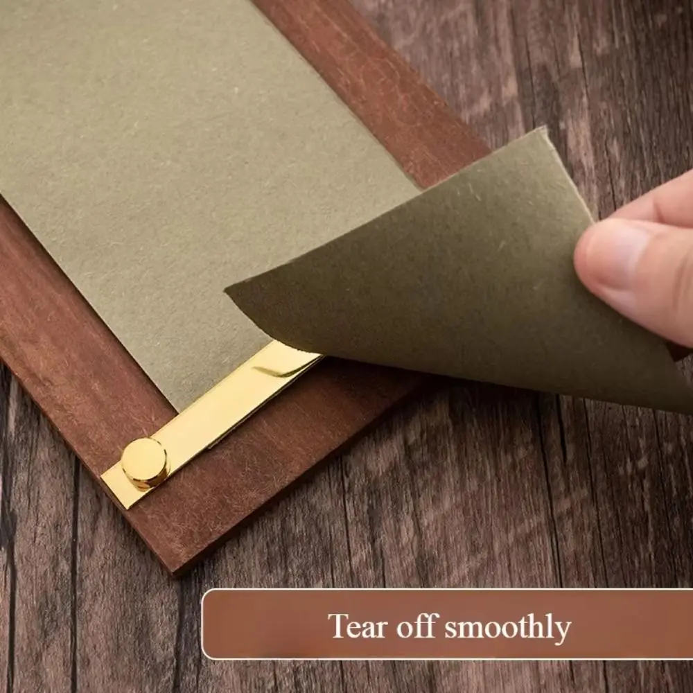 Retro Vintage Sticky Notes Tear-Off Rolled Notes Note Splint Reusable Hangable Wooden Memo Clipboards Office Accessories