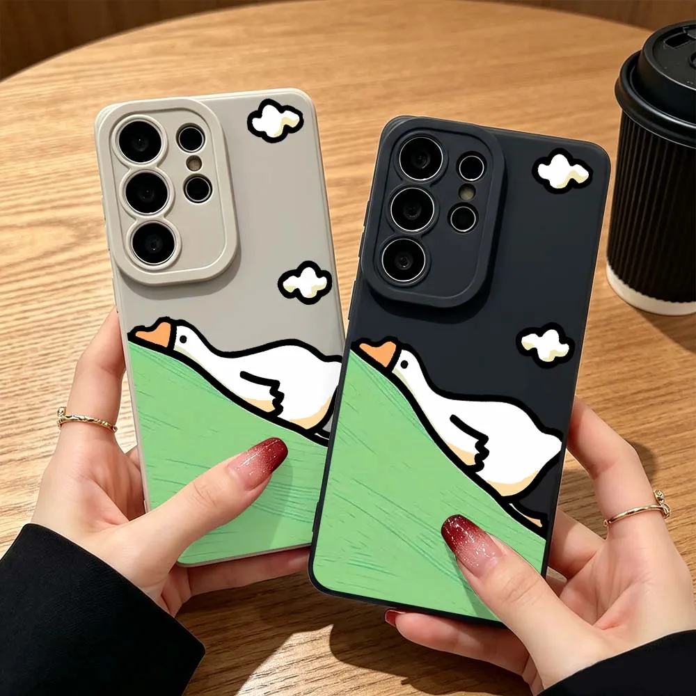 Cartoon Duck Hill Cloud For Samsung Galaxy S26 S25 S24 S23 S22 S21 S20 Ultra Plus A15 A35 A54 A55 Soft Cover Phone Case