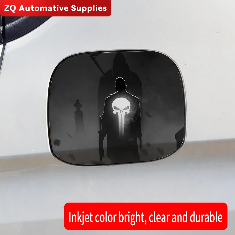 Punisher Skull Car Stickers Car Fuel Tank Cap Sticker Decoration Trim Cover Waterproof Sunscreen Vinyl Decal Accessories