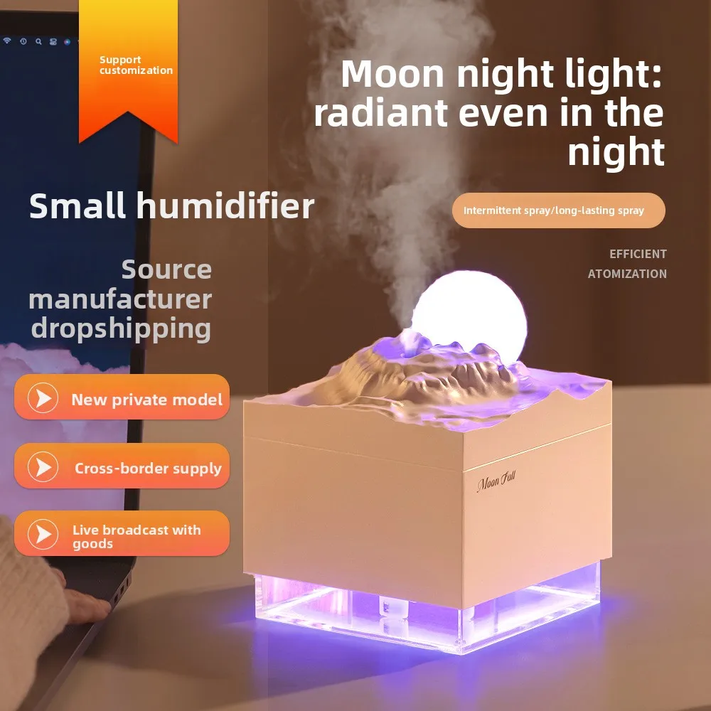 Desktop Humidifier K31 USB Powered Home Aromatherapy Machine Imitation Lunar Meteorite Mist Maker For Bedroom