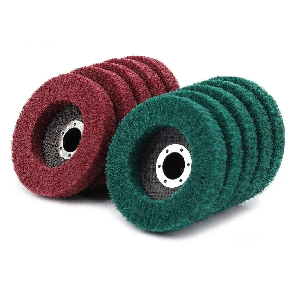 

Durable 4.5" 115mm Flap Polishing Wheel Scouring Pad Nylon Fiber Non-Woven Grinding Wheel Flat Flap Grinding Wheels Grinding