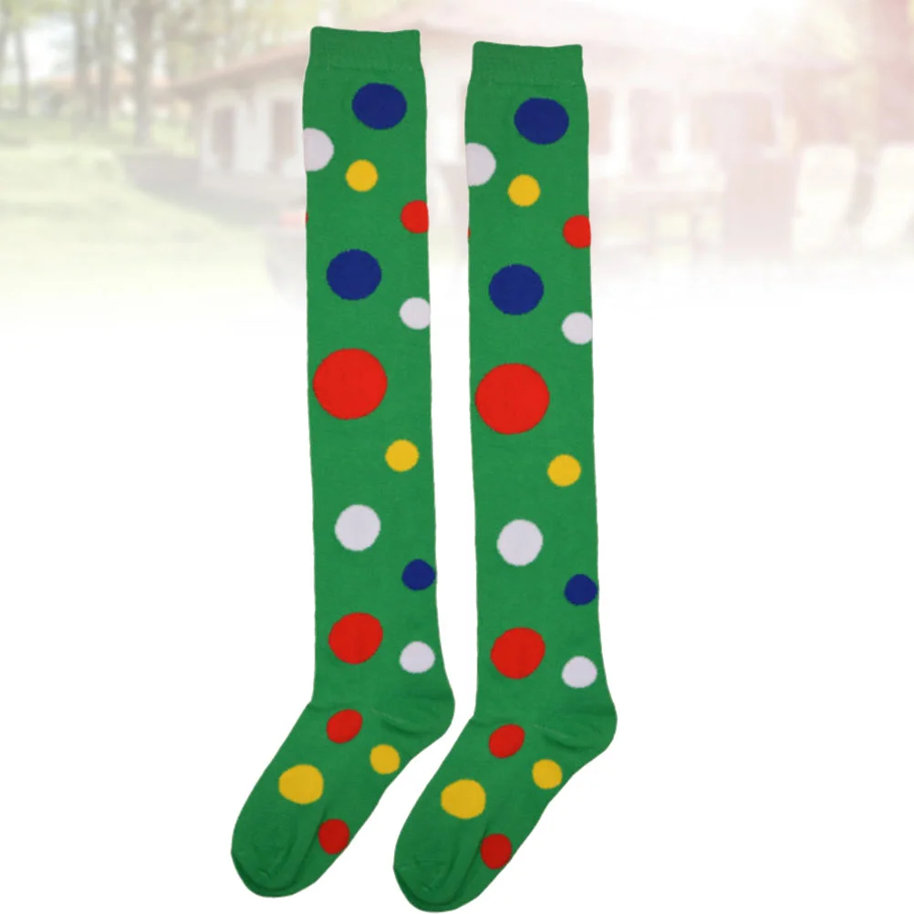 Women's Hold-up Stockings Clown Cosplay Performance Dance Socks Dot Over The Knee