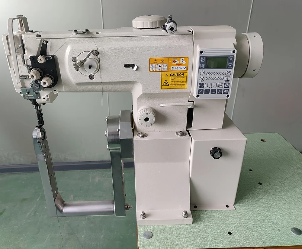 1341S Heavy Duty Cylinder Bed Industrial Sewing Machine 180° Rotating Roller Feed, New Motor 750W, 1600SPM, 15mm Capacity
