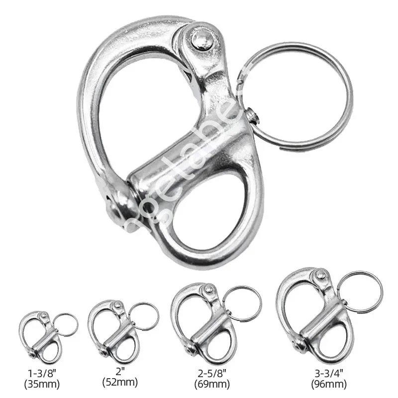 

316 Stainless Steel Fixed Bail Spring Snap Shackle Rigging Swivel Halyard Quick Release Shackles Boat Yacht Outdoor Living